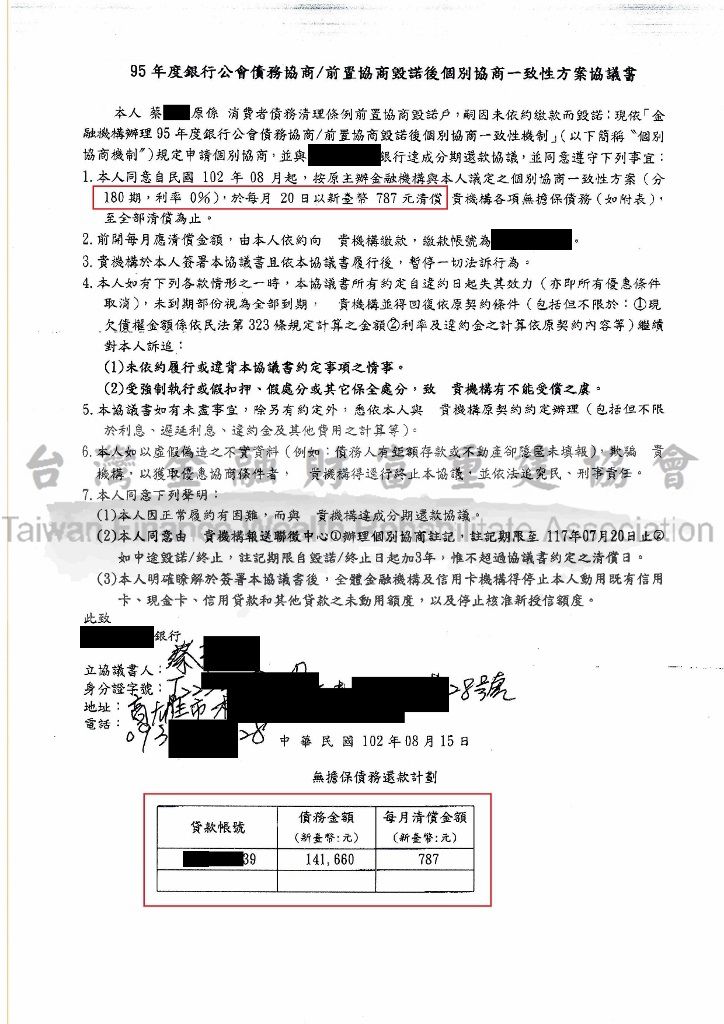 澳盛,銀行,一致性協商,前置協商,毀諾,二次協商,債務協商