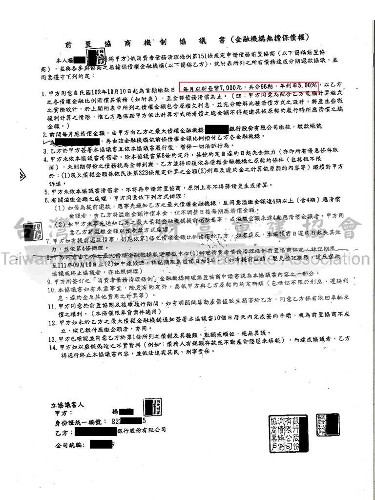 大眾,銀行前置協商,銀行債務協商,債務,卡債