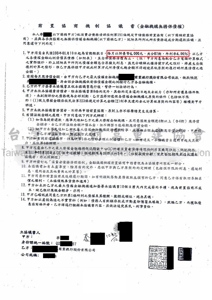 中信,中國信託,債務,卡債,協商