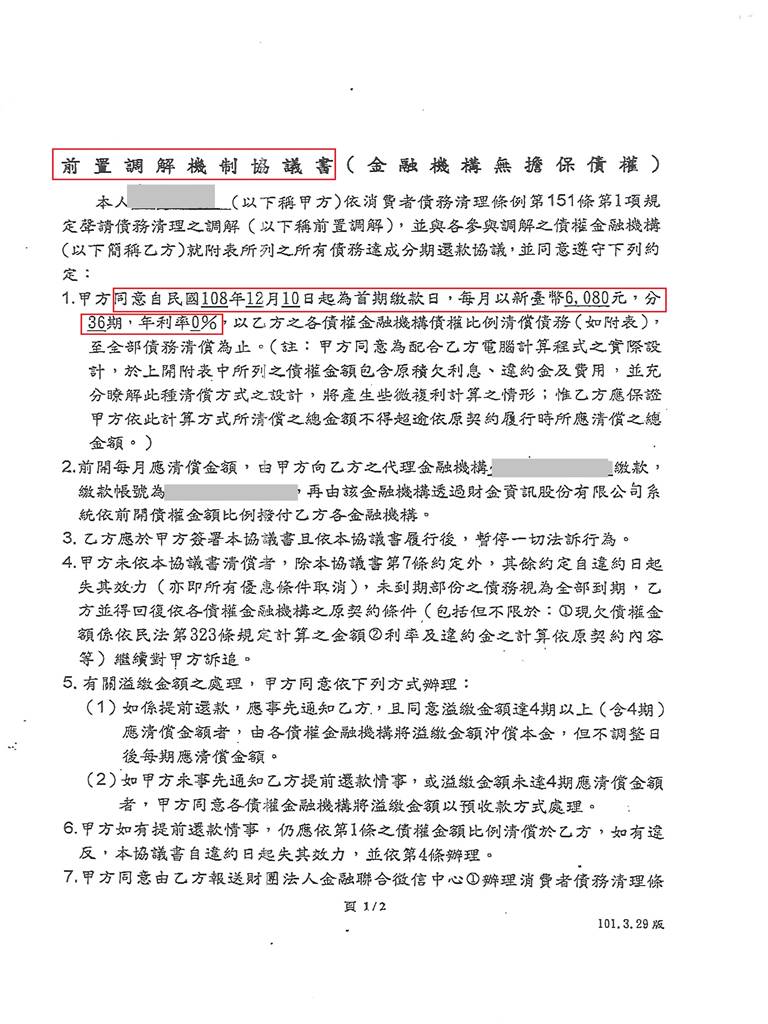 台灣中小企銀,前置調解,債務協商,債務打折