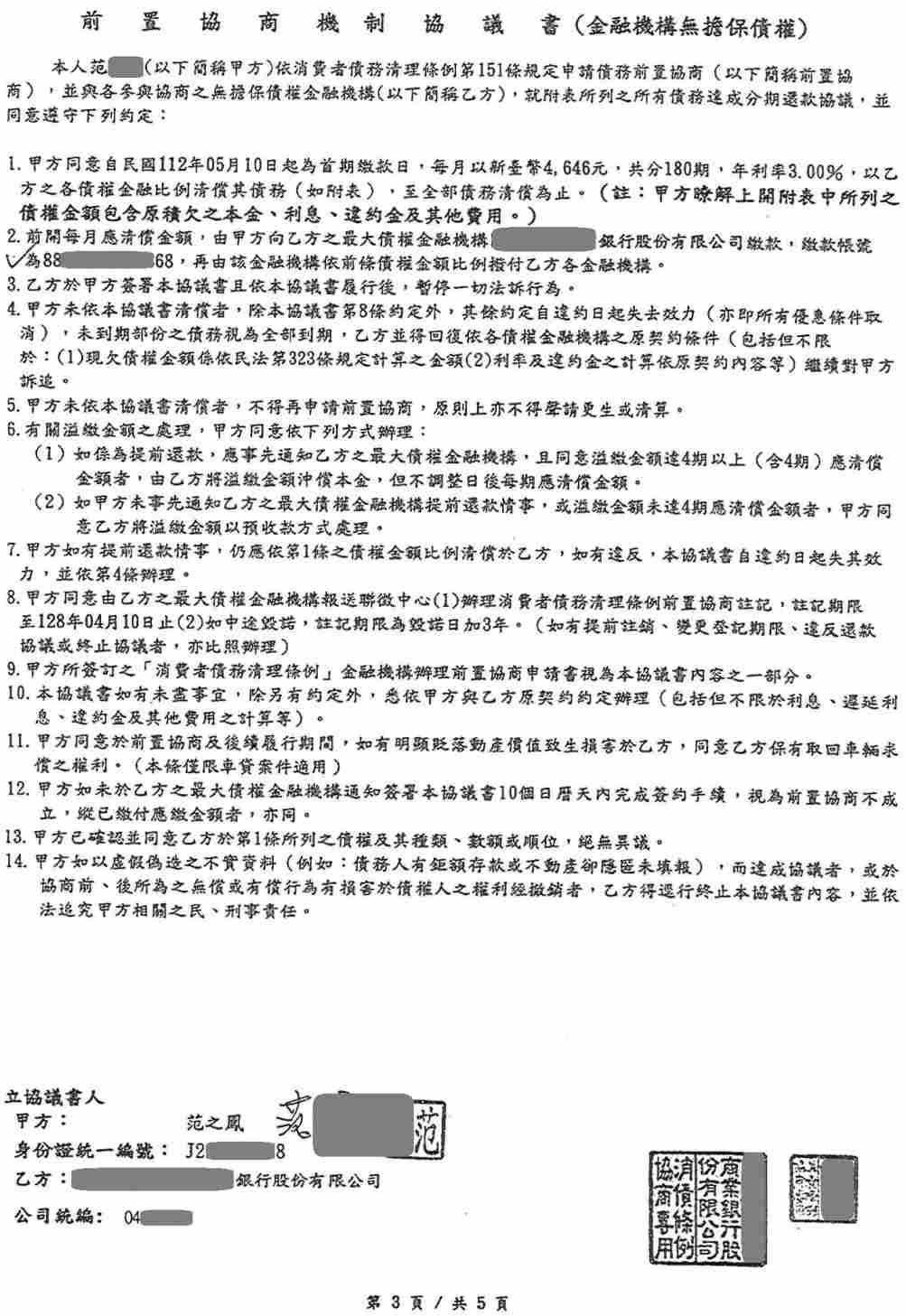 債務前置協商