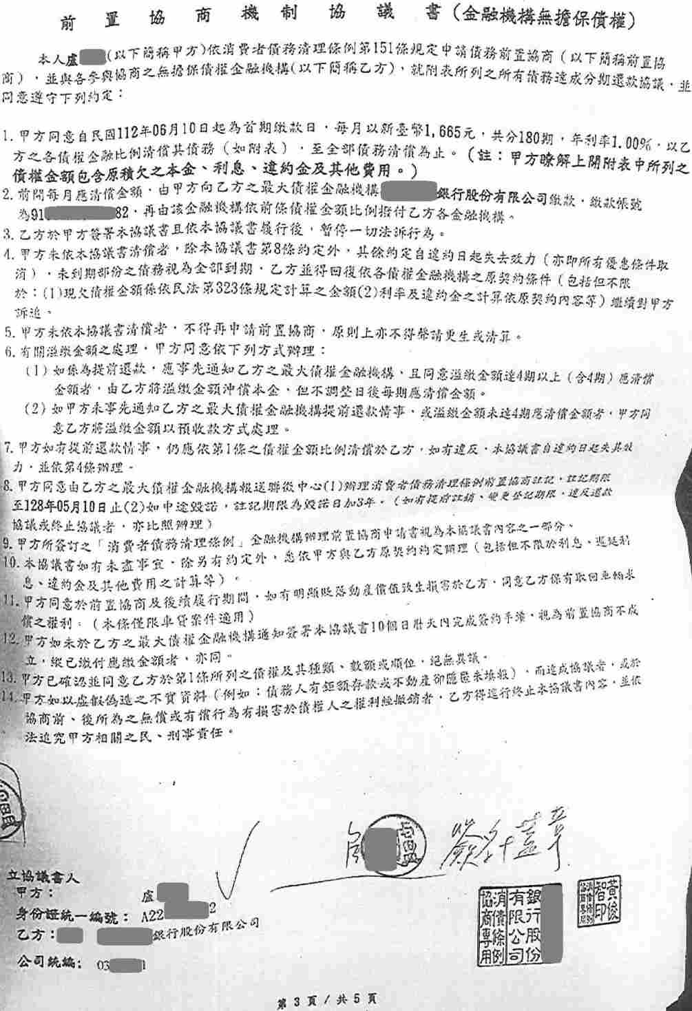 債務前置協商